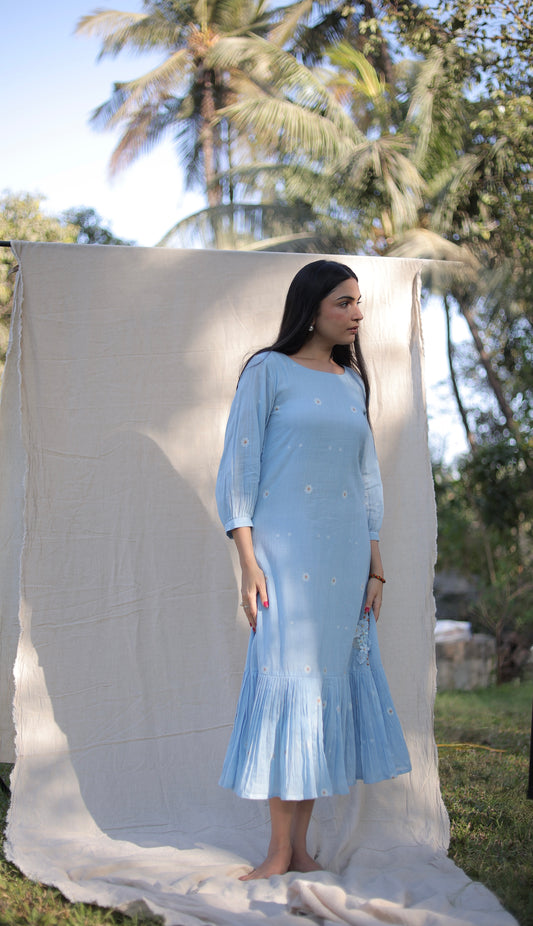 Sky Blue Midi Dress