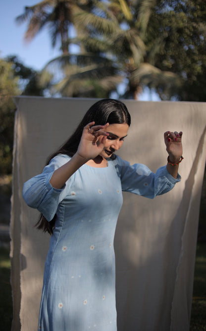 Sky Blue Midi Dress