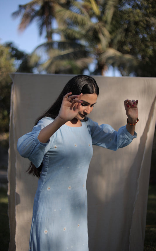 Sky Blue Midi Dress