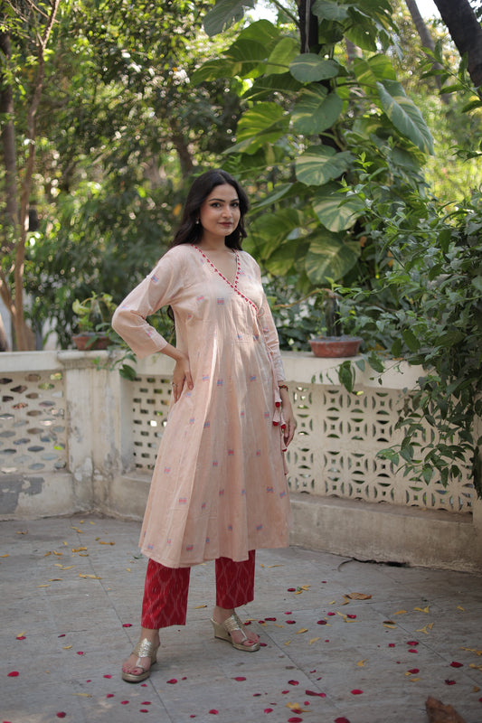 Peach Anarkali Dress with pant