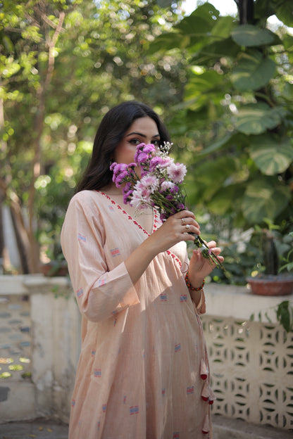 Peach Anarkali Dress with pant