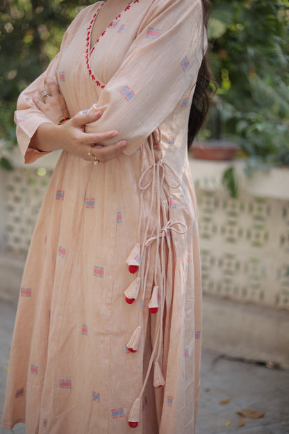 Peach Anarkali Dress with pant