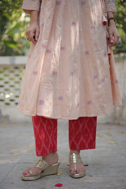Peach Anarkali Dress with pant