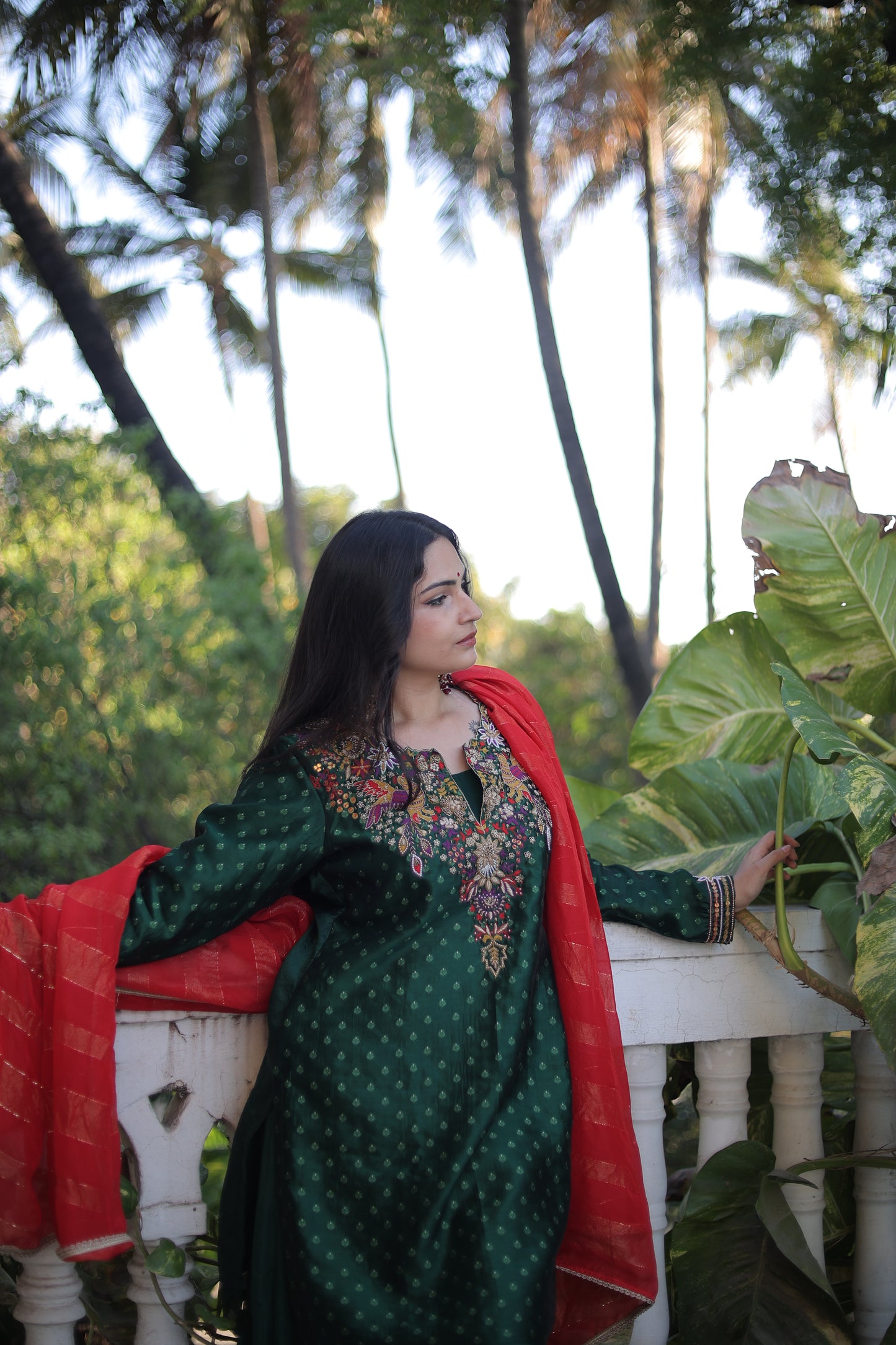 Green kurta-Sharara Set With Dupatta