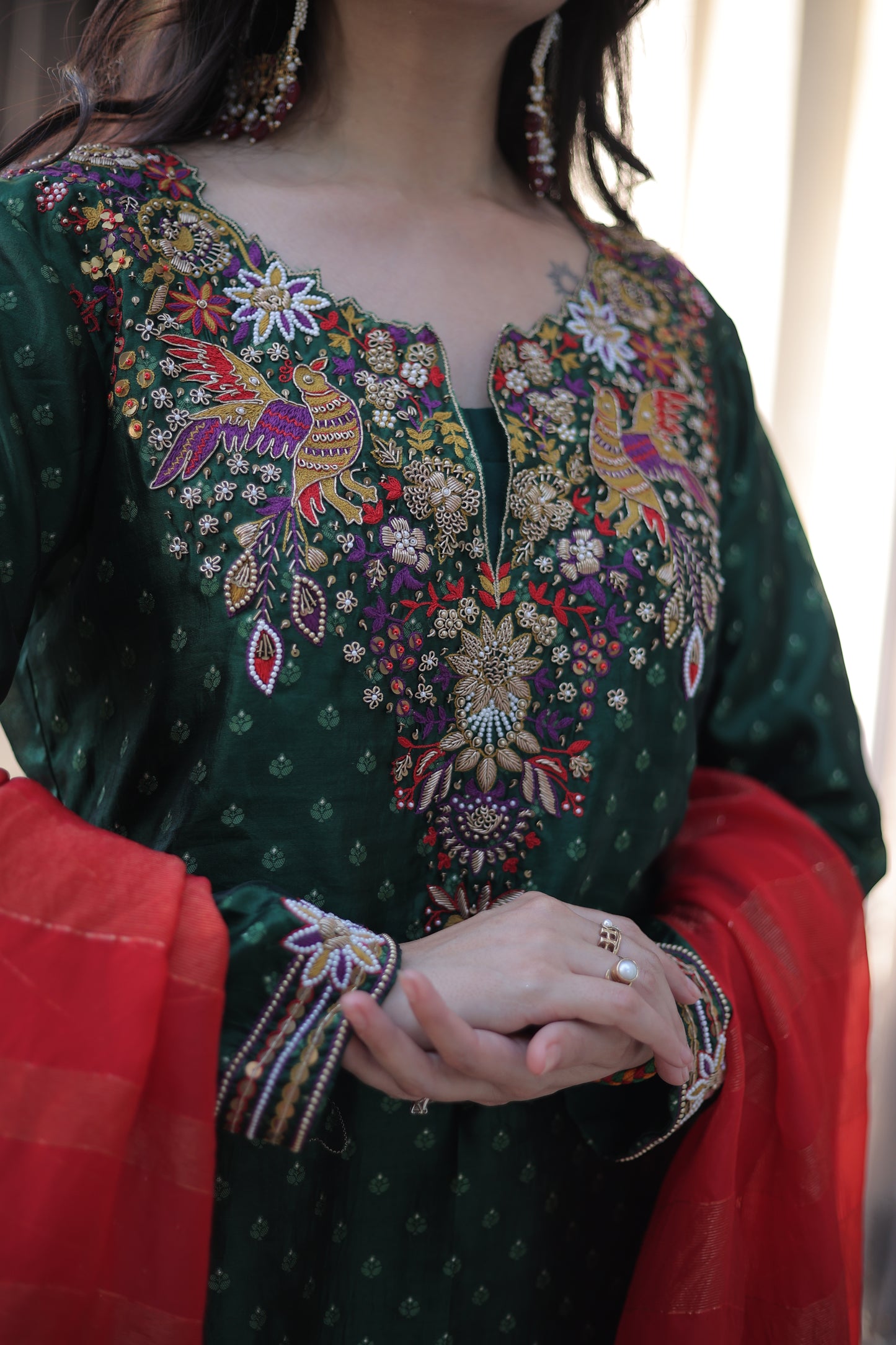 Green kurta-Sharara Set With Dupatta