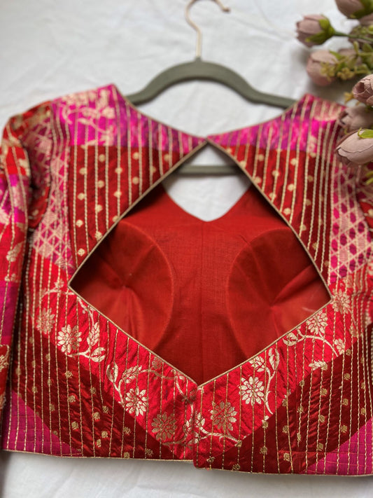 Red-pink blouse