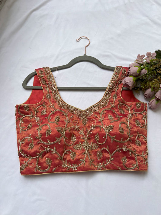 peach tissue blouse