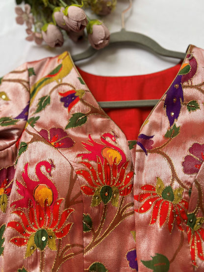Red paithani blouse