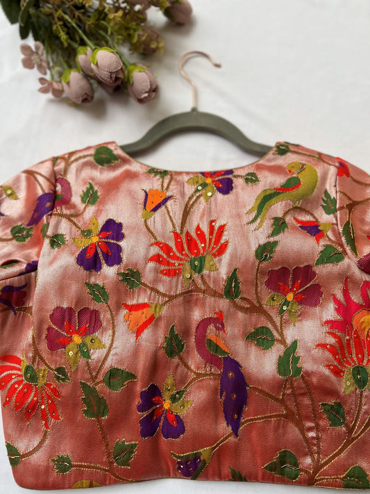 Red paithani blouse