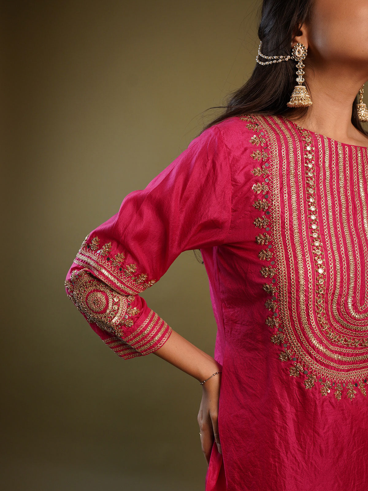 Heer Pink Draped Skirt And Tunic Indo Western