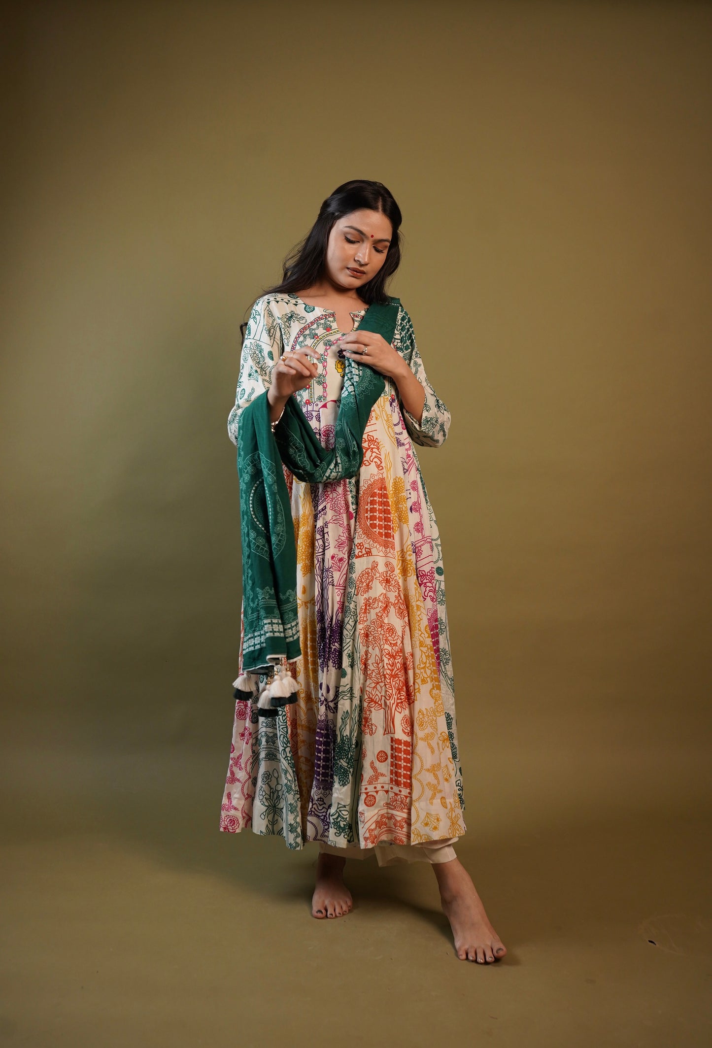 Printed Anarkali Dress