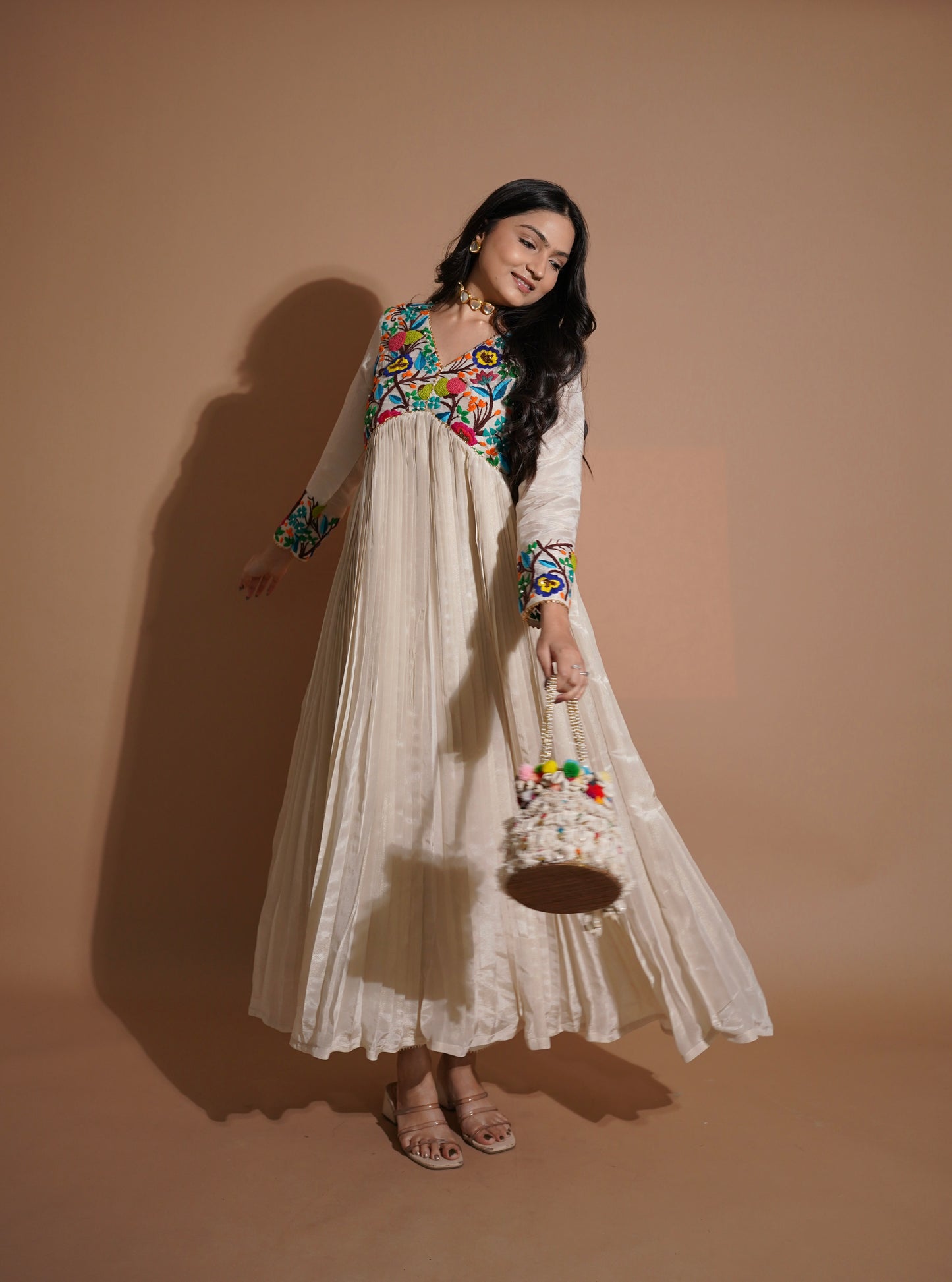 White  Anarkali Dress