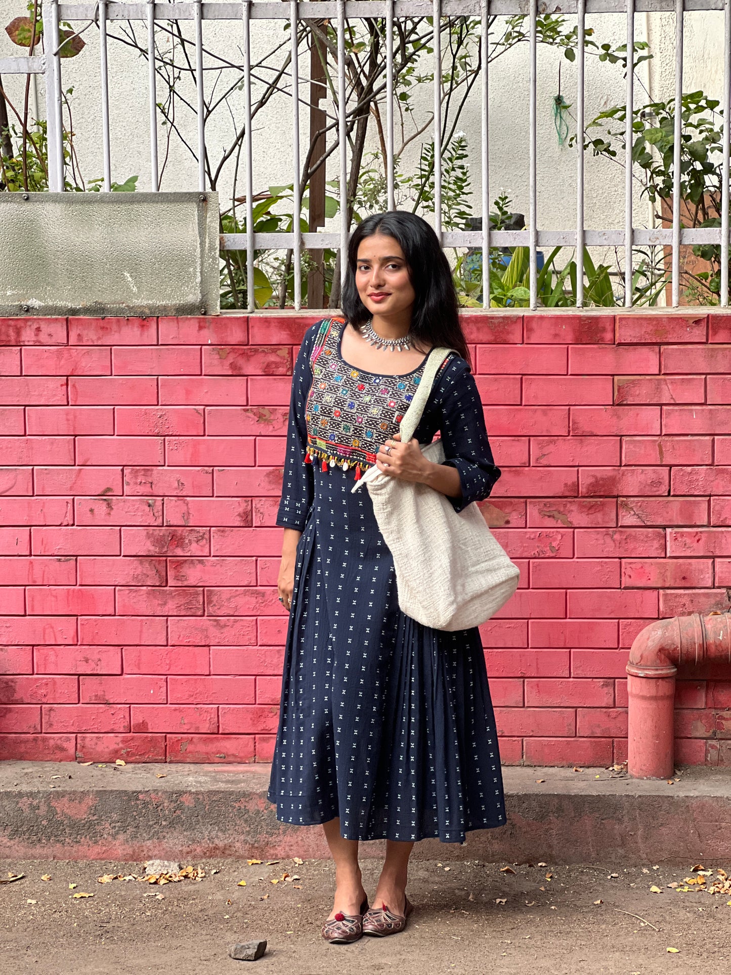 Blue Yok Pleated Dress