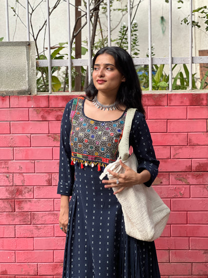 Blue Yok Pleated Dress
