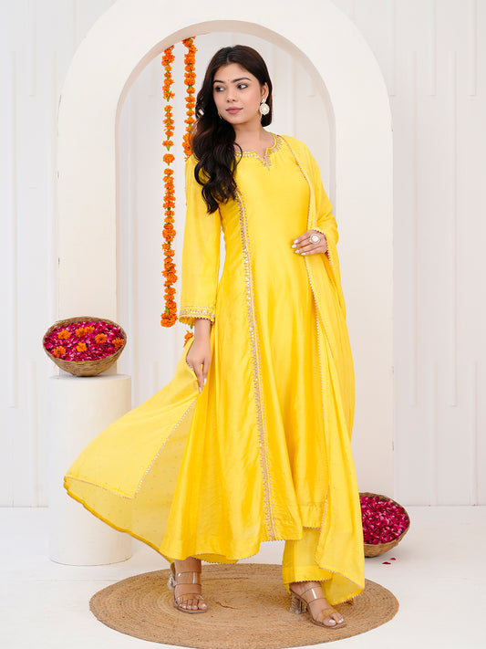 Yellow kurti-set