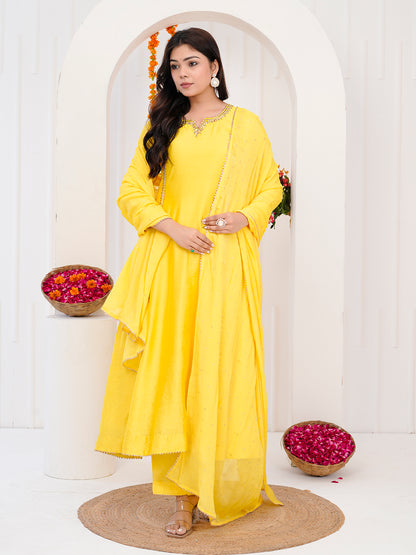 Yellow kurti-set