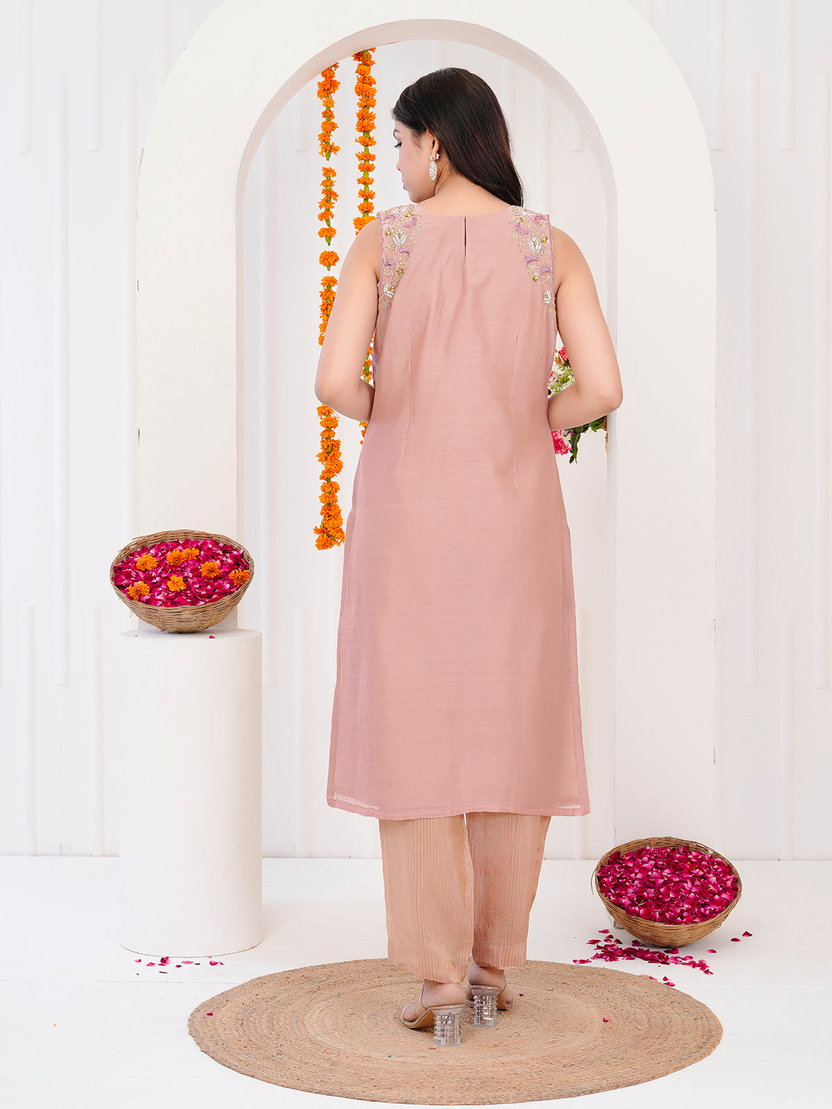 Peach Kurti-Set