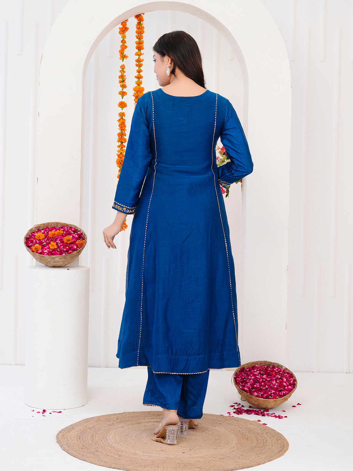 Blue kurti-set with duppata