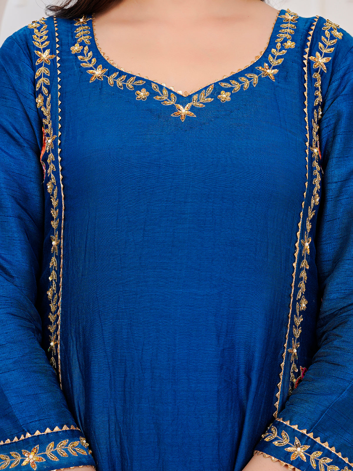 Blue kurti-set with duppata