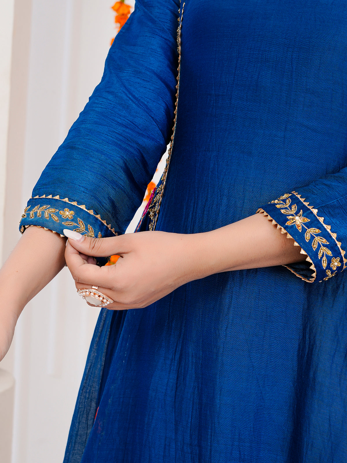 Blue kurti-set with duppata