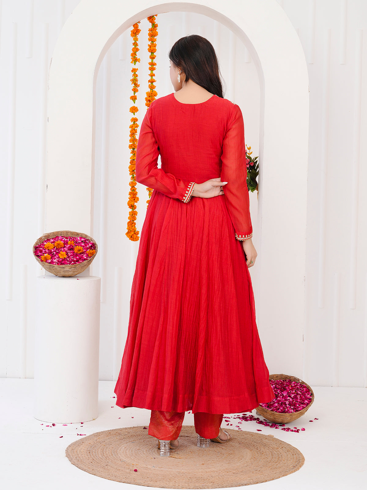 Red Anarkali Drees
