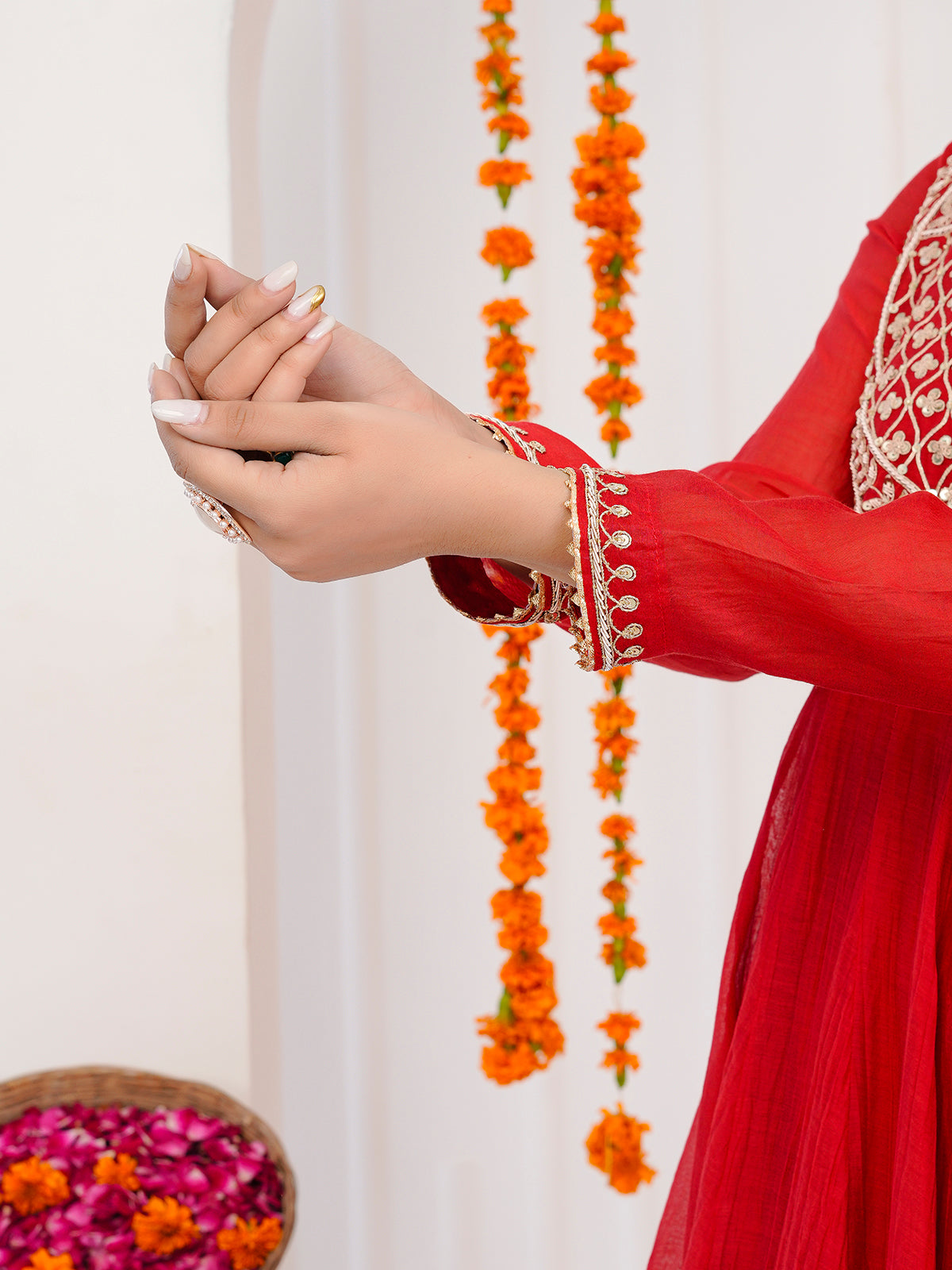Red Anarkali Drees