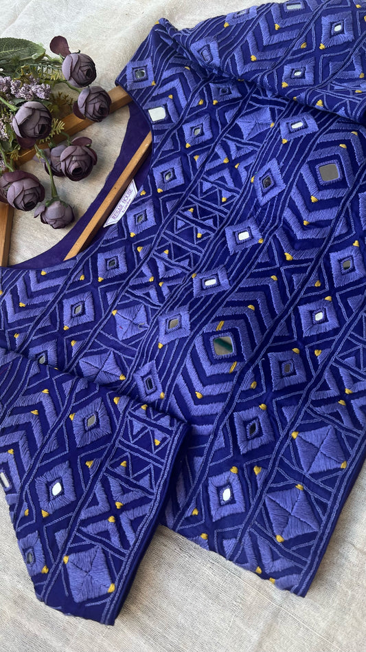 Royal Blue Mirror Blouse