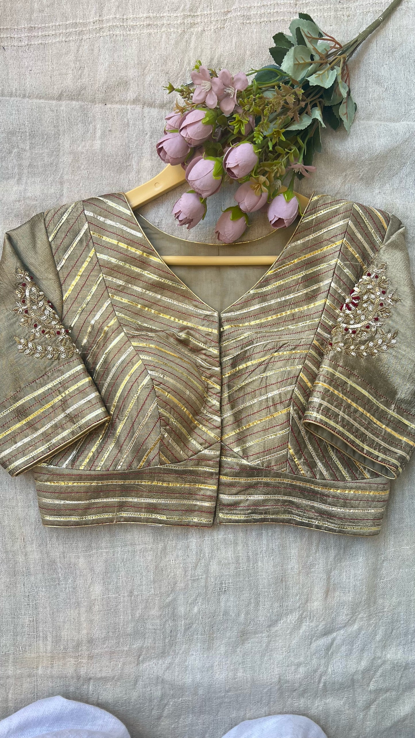 Golden Raw Silk  blouse
