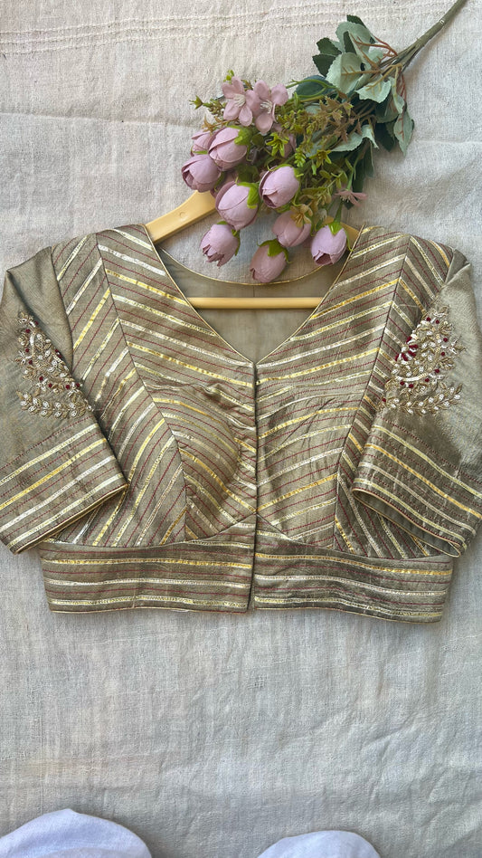 Golden Raw Silk  blouse